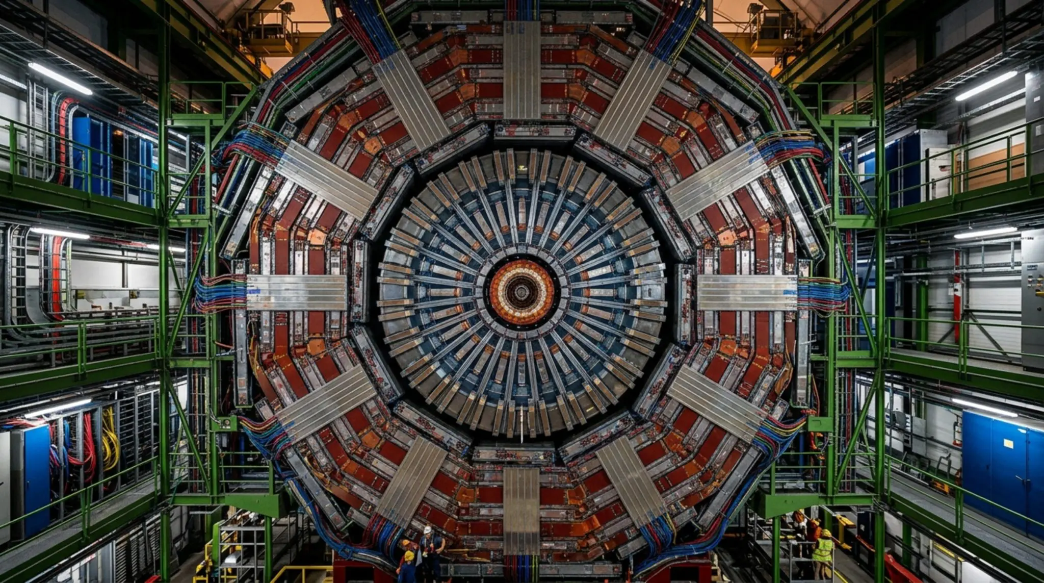 The layered endcap of a particle detector
