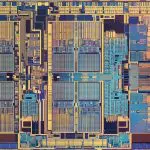 Close-up of a processor die