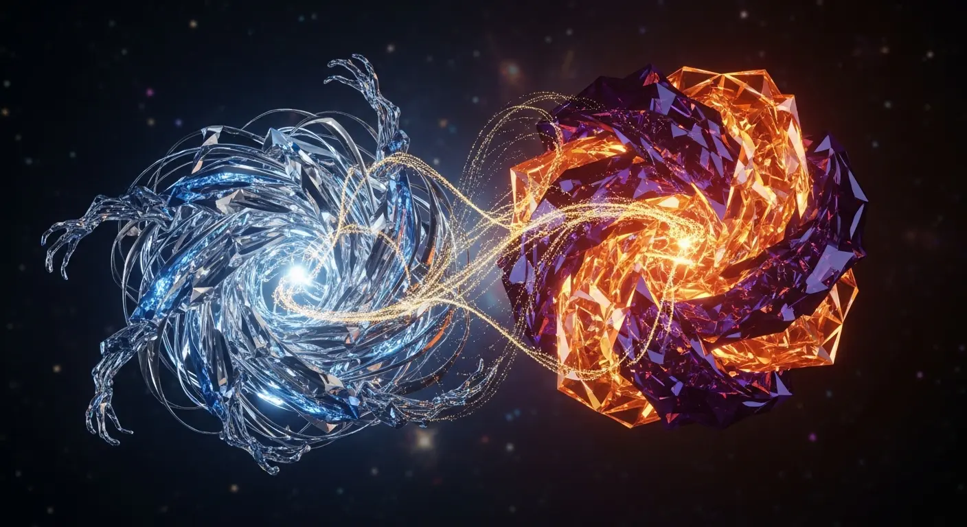 Spiral crystalline entanglement art