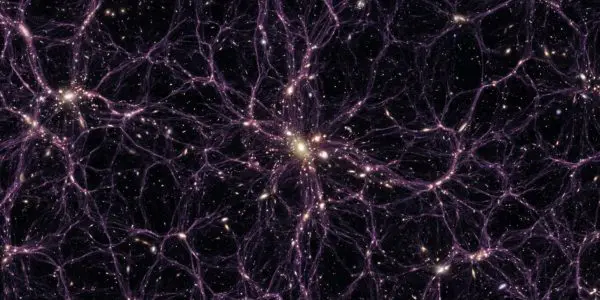The cosmic web of filaments threading dark space
