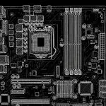 Wireframe motherboard emphasising the CPU socket