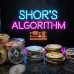 quantum resistant cryptocurrency, coins under a Shors algorithm quantum computing sign