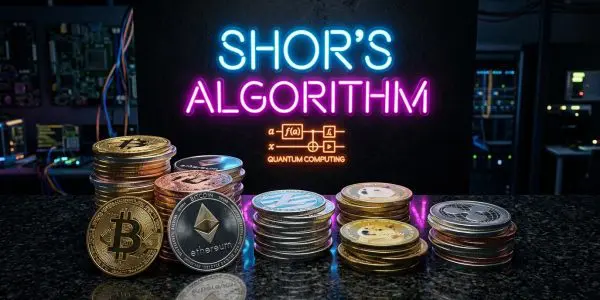 quantum resistant cryptocurrency, coins under a Shors algorithm quantum computing sign