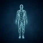 Person surrounded by self-sovereign identity credentials