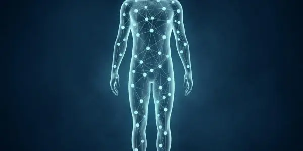 Person surrounded by self-sovereign identity credentials