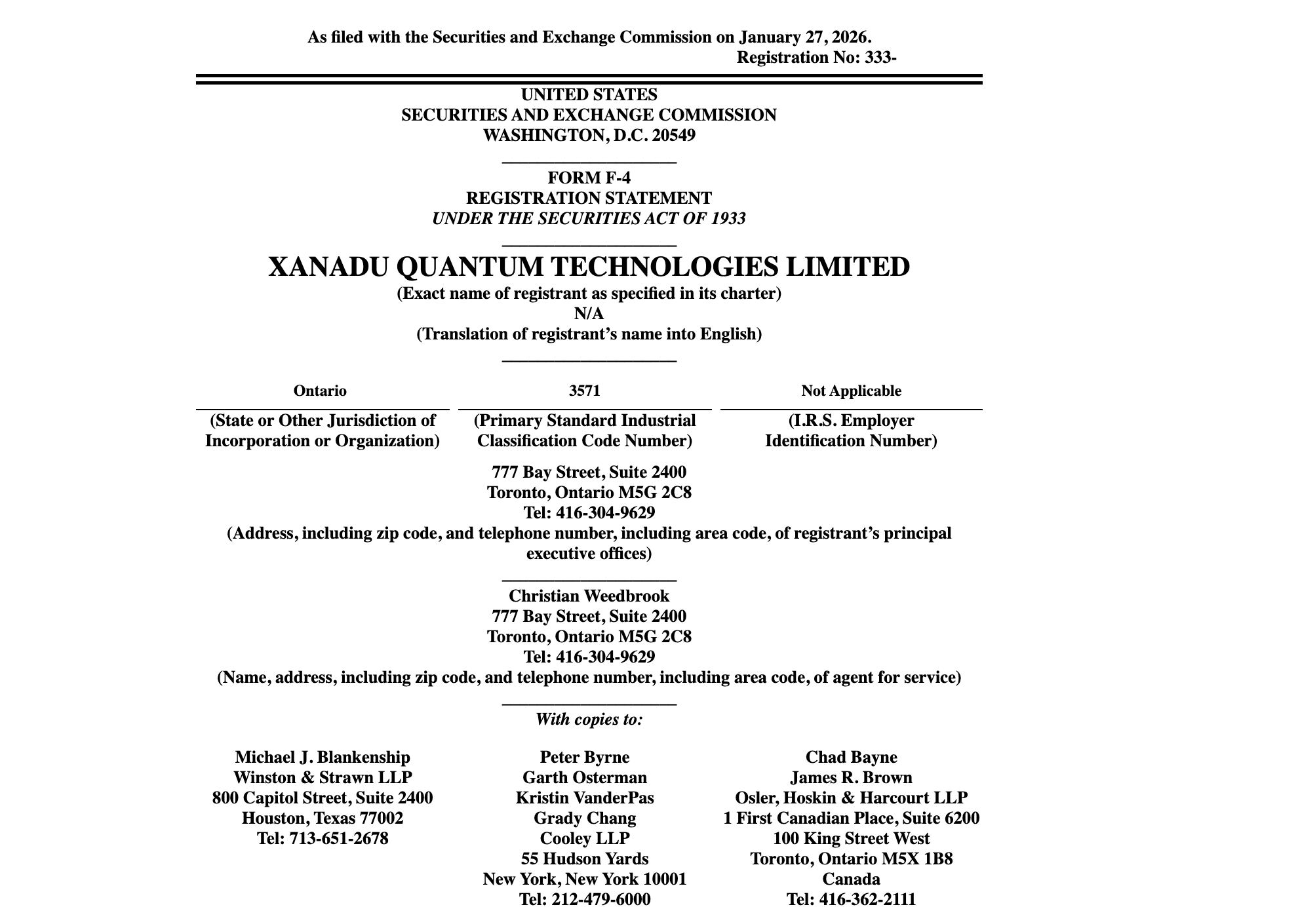 Xanadu Files F-4: $3.1B Deal to Become Publicly Traded Quantum Company