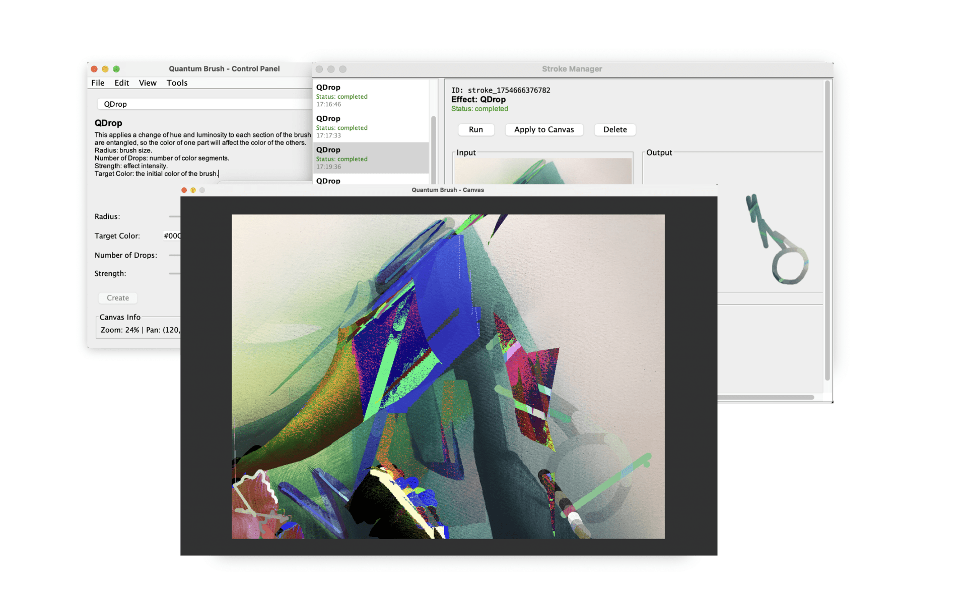 Quantum Brush Unlocks Novel Art with Four Quantum Algorithms on Current Devices