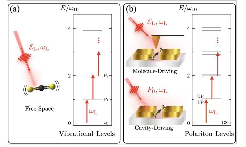 Infrared Laser Dissociation Enhanced in Nanocavities, Reducing Intensities for Molecular Bond Breaking