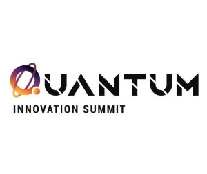 The graphic displays the name “Quantum Innovation Summit” with a stylized circular icon and is set against a white background.