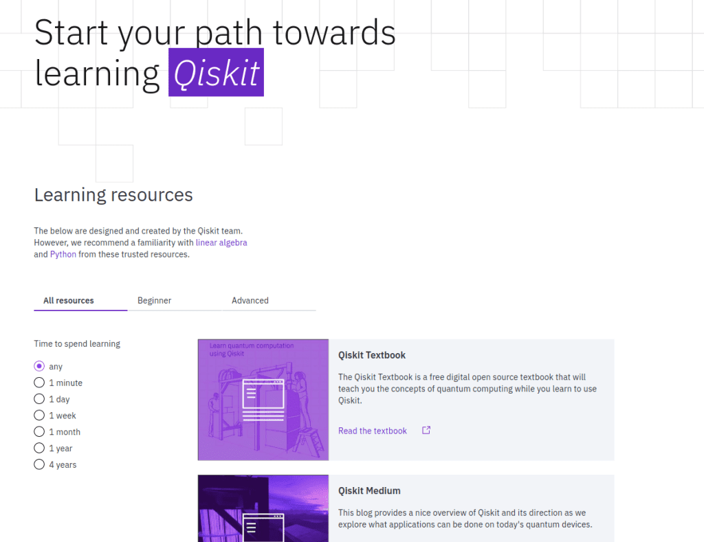 The team from Qiskit have over-hauled their site making a much nicer easier to use interface and coupled with plenty of training material.
