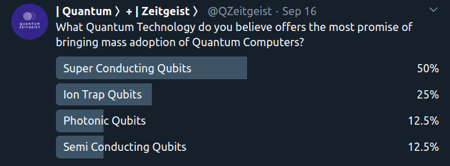 Quantum Zeitgeist voters choose super conducting qubits as most promising qubit technology