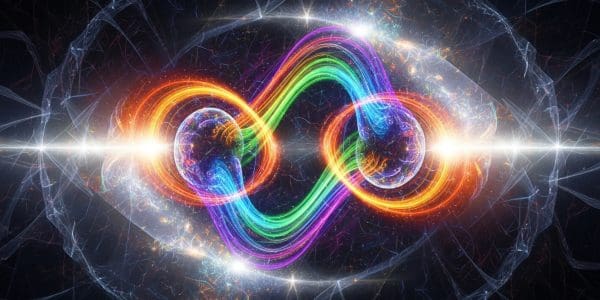Infinity-shaped entanglement illustration