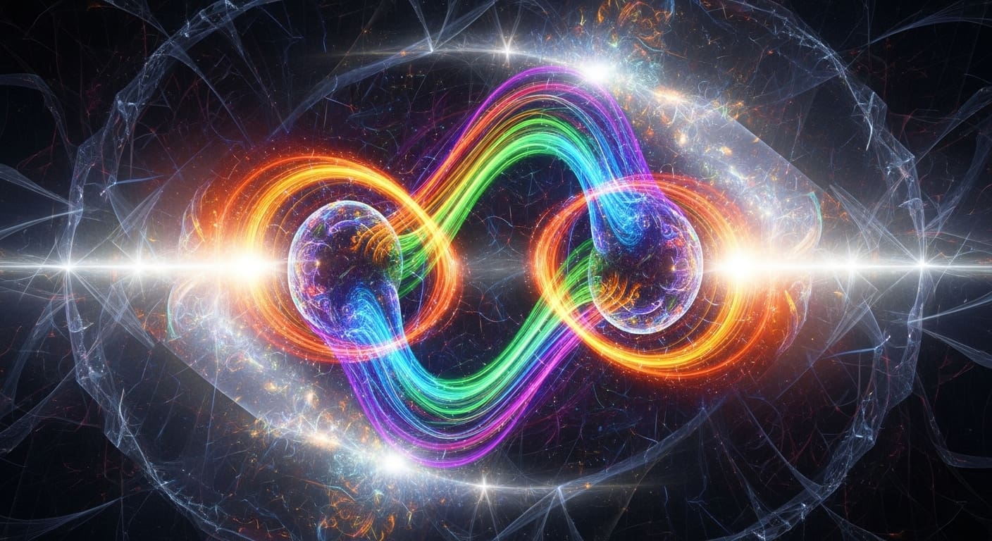 Infinity-shaped entanglement illustration