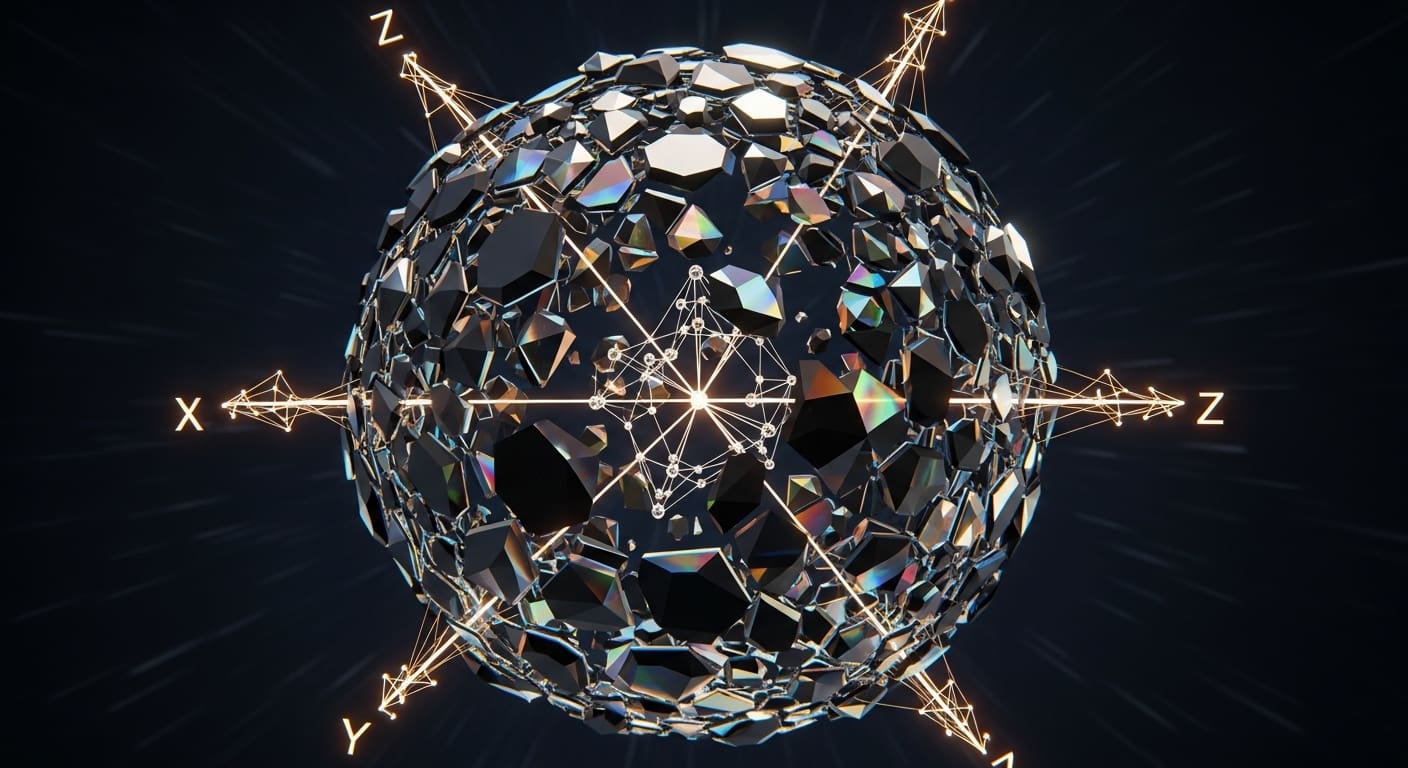 Crystalline qubit sphere with axes