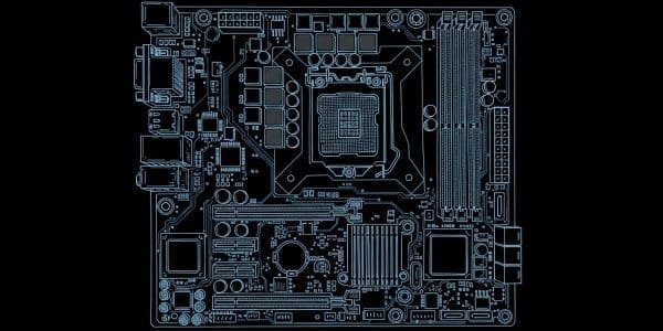 Schematic motherboard outline