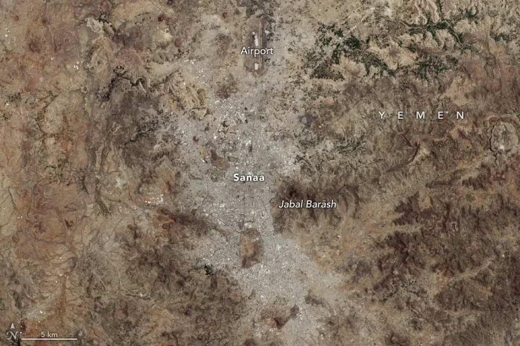 The Operational Land Imager (OLI) on the NASA and U.S. Geological Survey's Landsat 8 satellite captured this natural color image of Sanaa, Yemen, on June 8, 2024. Sanaa, which has a hot, dry climate and little green space, had the second-lowest cooling capacity of 500 cities studied in a paper recently published in the journal Nature Communications.
Wanmei Liang, NASA Earth Observatory