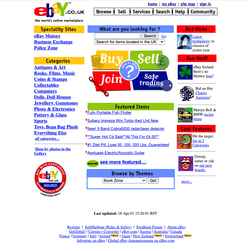 ebay, one of the first companies in the wave of internet 1.0