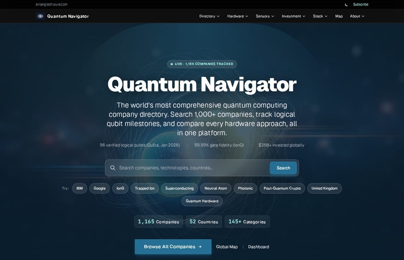 Quantum Navigator directory view powered by Entangled Future