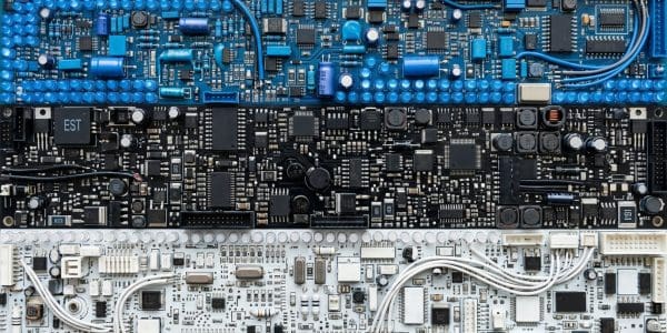 Estonia quantum computing companies, the Estonian flag rendered in circuit boards