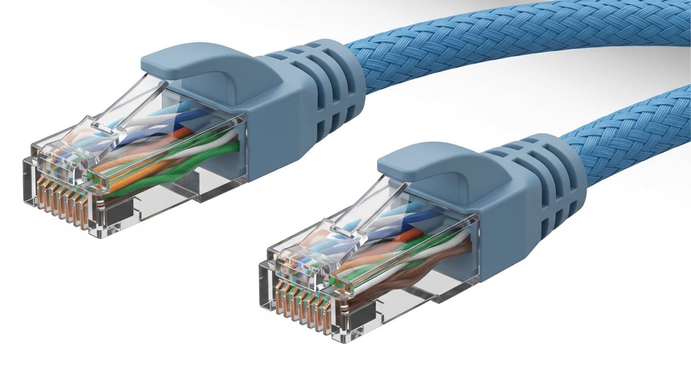 Network cables with transparent connectors