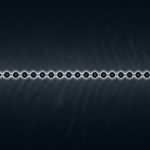 An abstract row of evenly spaced grey spheres