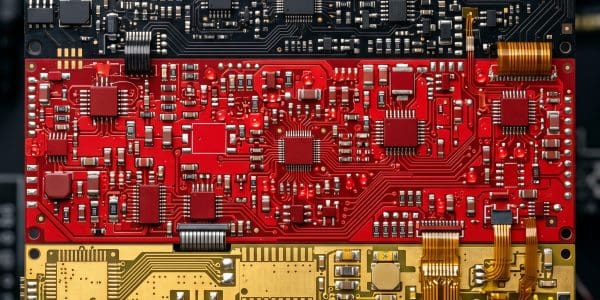Germany quantum computing companies: black, red and gold circuit-board flag of Germany