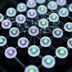 27 glowing qubit nodes arranged in structured formation, algorithm pathways simplifying entanglement web