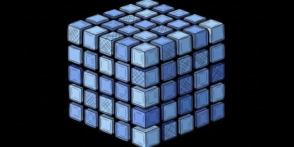 Stacked cube lattice illustration