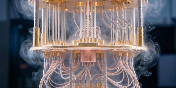 Quantum computer chandelier of wiring