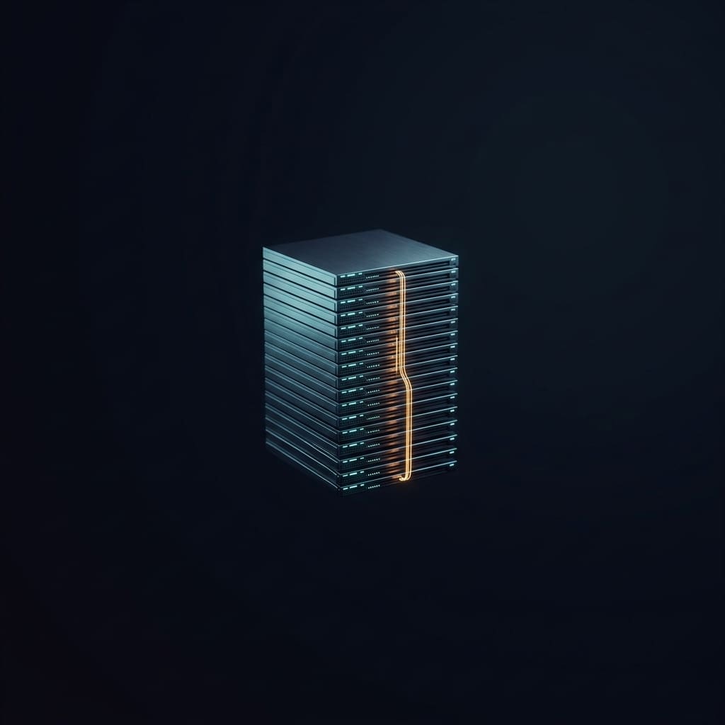 Server blades carrying a stream of data