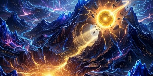 Droplet of quantum matter punching through a potential barrier