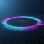 2D electron system under strong magnetic field forming quantized edge currents, simulation grid overlay optimizing flow