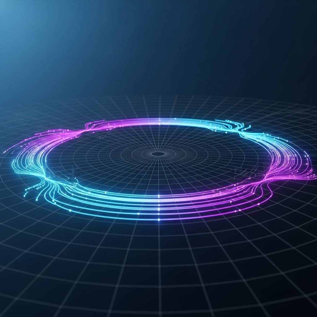 2D electron system under strong magnetic field forming quantized edge currents, simulation grid overlay optimizing flow