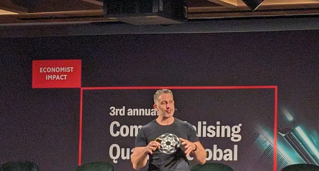 Michael J. Biercuk Speaking at the recent Economist Commercialising Quantum Event.