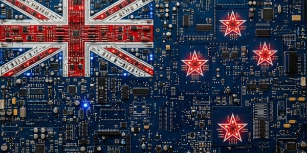 New Zealand quantum computing companies, the New Zealand flag rendered in circuit boards