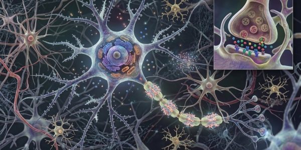 Illustration of neurons and a synapse