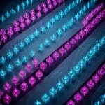 Field-aligned magnetic domains across a material slice