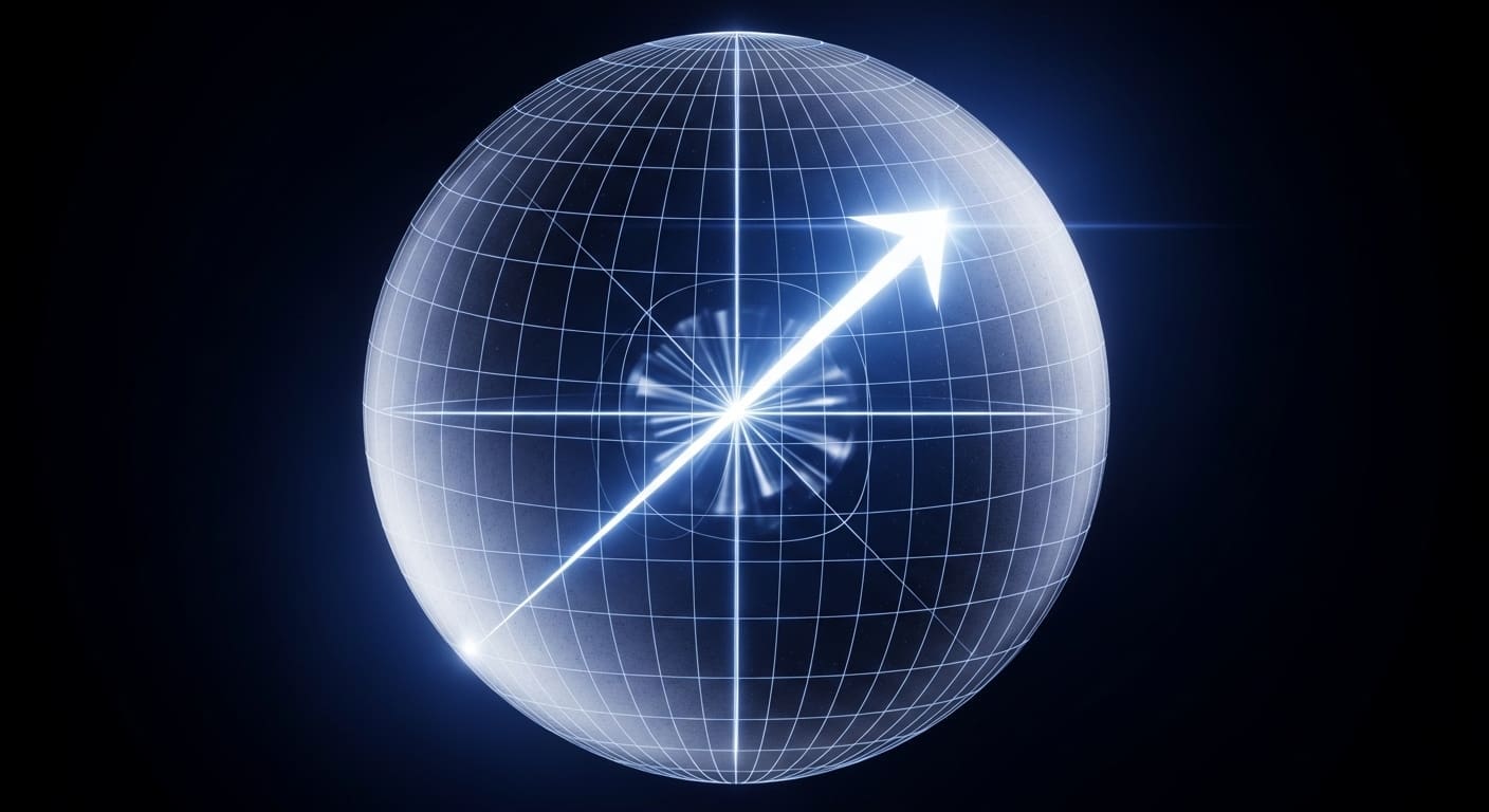 Quantum computing processor with qubits represented on the Bloch sphere