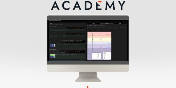 The image displays the Quantum EDGE Academy interface on a computer screen with a red and orange color scheme.