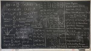 A blackboard of linear algebra theorems and basis working