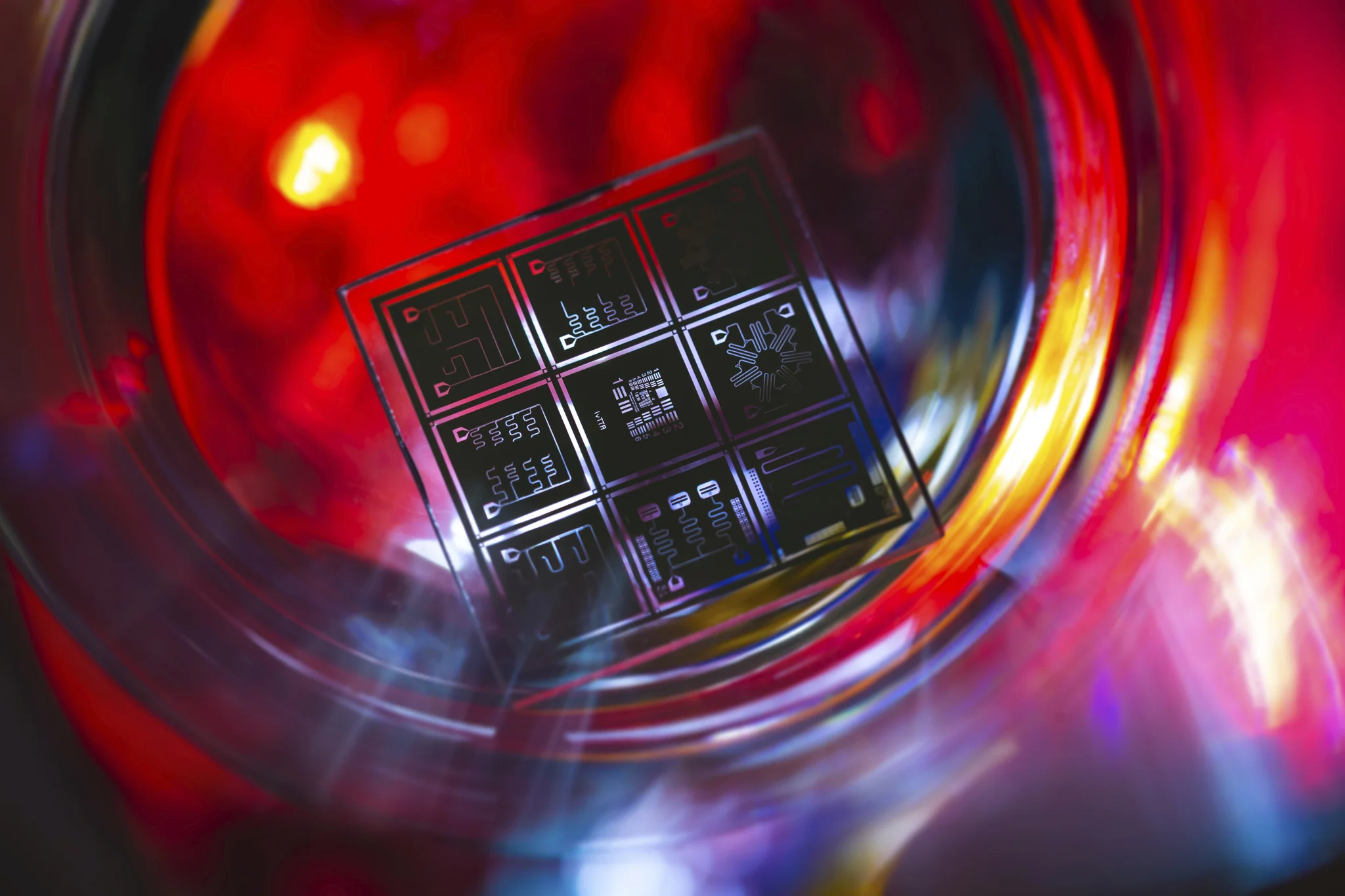 a quantum chip developed in the laboratory of University of Maryland physicist Alicia Kollár