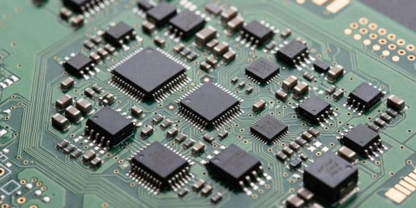 A densely populated circuit board