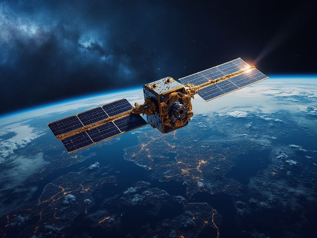 a satellite in space above earth