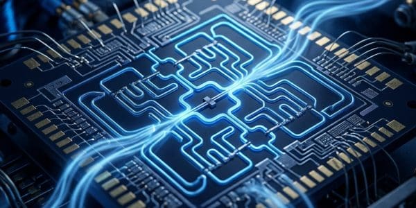 Superconducting qubit die showing Josephson junction features