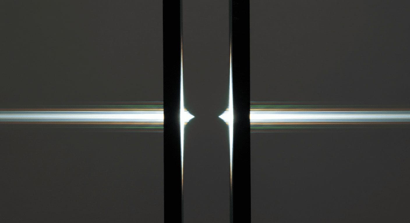 The double-slit experiment, the canonical demonstration of what is superposition in quantum mechanics.