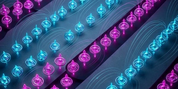 Field-aligned magnetic domains across a material slice