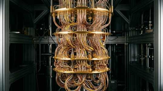 Coiled coaxial wiring on a dilution refrigerator
